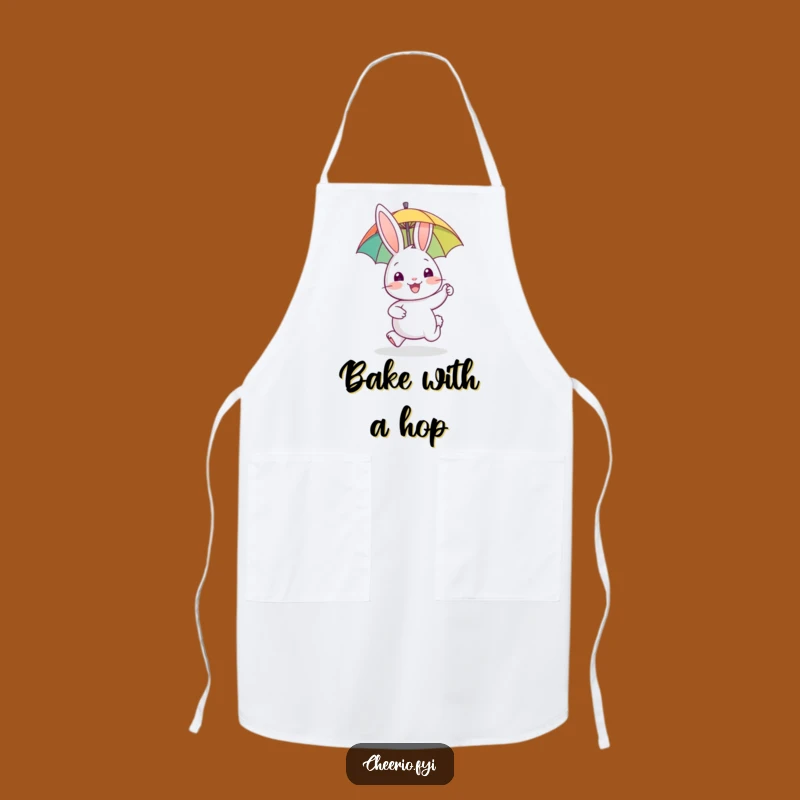 Funny Rabbit Umbrella Apron: Cheerful Kitchen Wear with a Hopping Rabbit