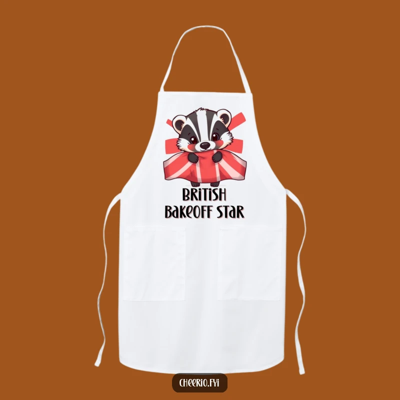 Funny Badger Union Jack Apron: Patriotic Kitchen Wear with a Peeking Badger