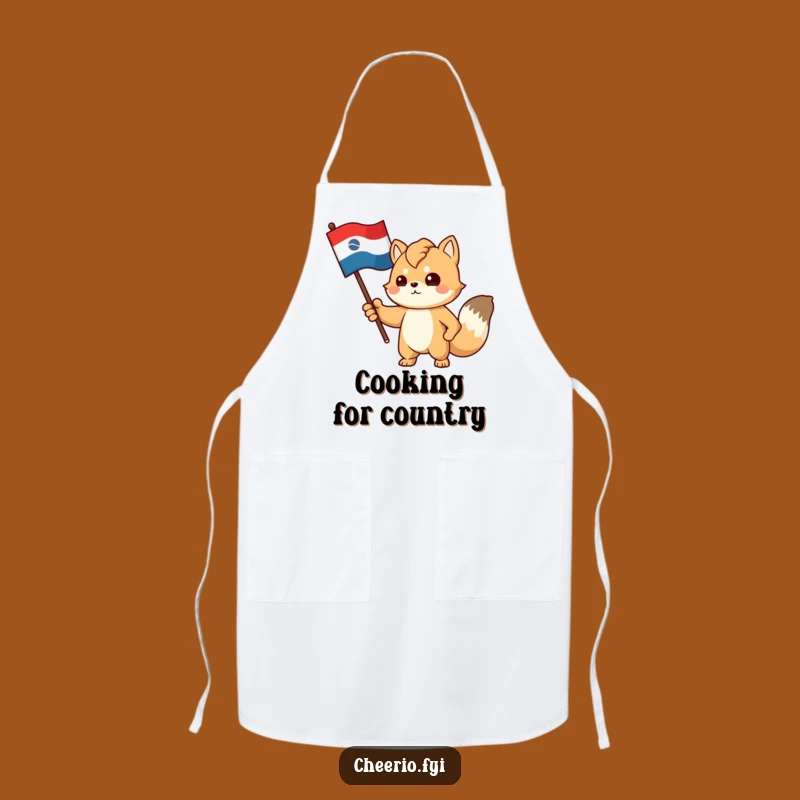 Funny Patriot Apron: Determined Animal Flag - Festive Cooking Gift