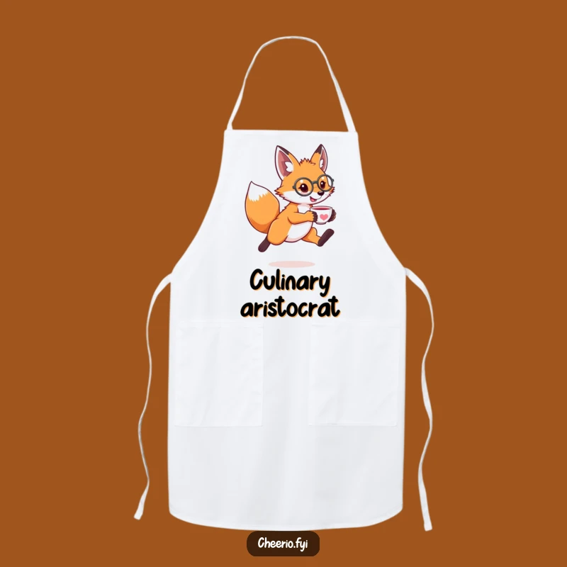 Funny Fox Monocle Kitchen Apron - Hilarious Dapper Chef's Gift for Tea Parties