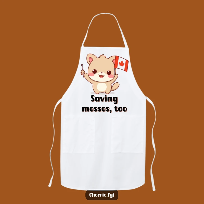 Funny Animal Hero Apron, Cook with Cheer and a Red Cross Emblem