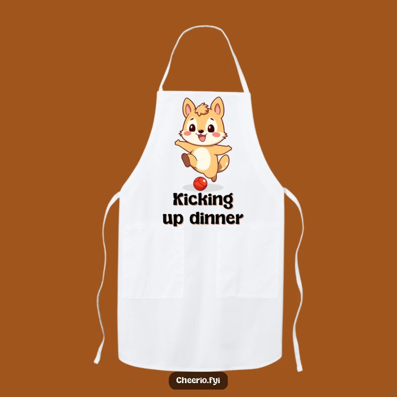 Funny Animal Kicker Apron, Playful Kitchen Fun with a Red Ball