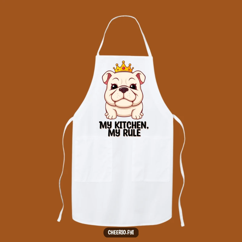Funny Bulldog Chef Apron - Hilarious Royal Kitchen Attire