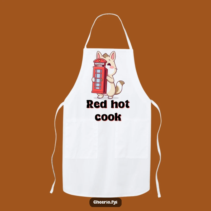 Funny Proud Animal Telephone Box Apron: Cook with British Flair
