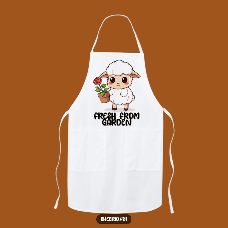 Funny Sheep Rose Apron - Determined Gardener Kitchen Gift