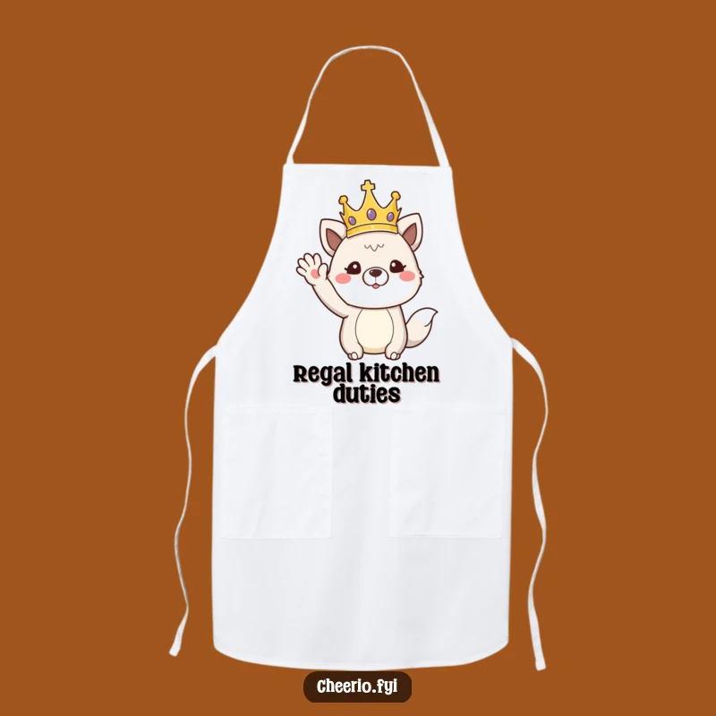 Funny Regal Animal Crown Wave Apron: Majestic Kitchen Style and Humor, Great Gift
