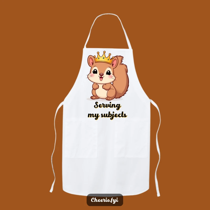 Funny Squirrel Crown Apron - Hilarious Royal Kitchen Wear for Master Chefs