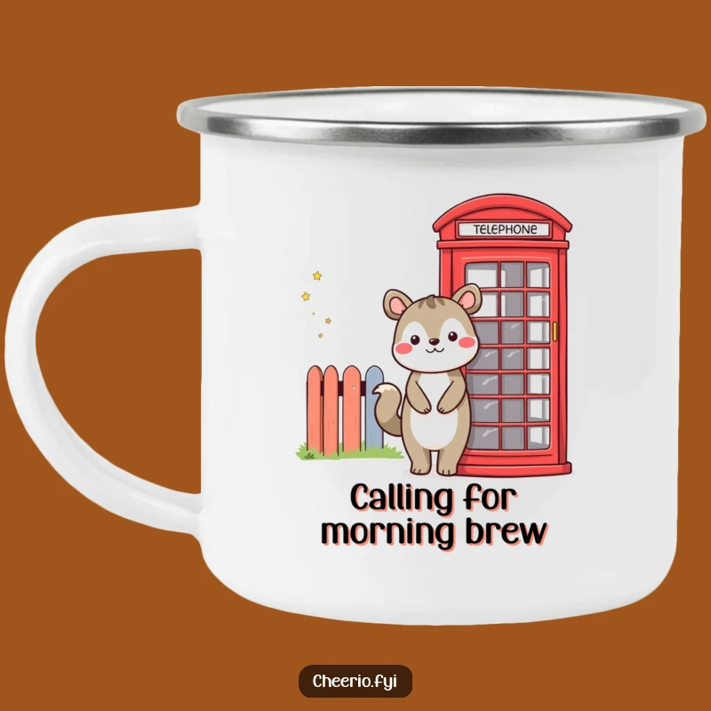 Funny Animal Phone Booth Camping Mug, Adventure-Ready and Hilarious