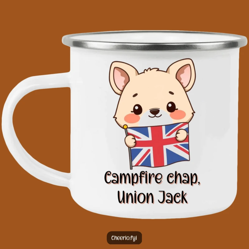 Funny Union Jack Animal Camping Mug: Durable Mug with Peeking Character, Perfect Funny Gift