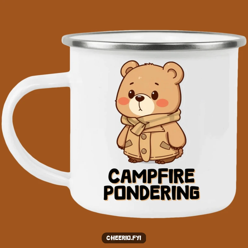 Funny Thoughtful Bear Camping Mug - Durable Tweed Mug, Perfect Funny Gift!