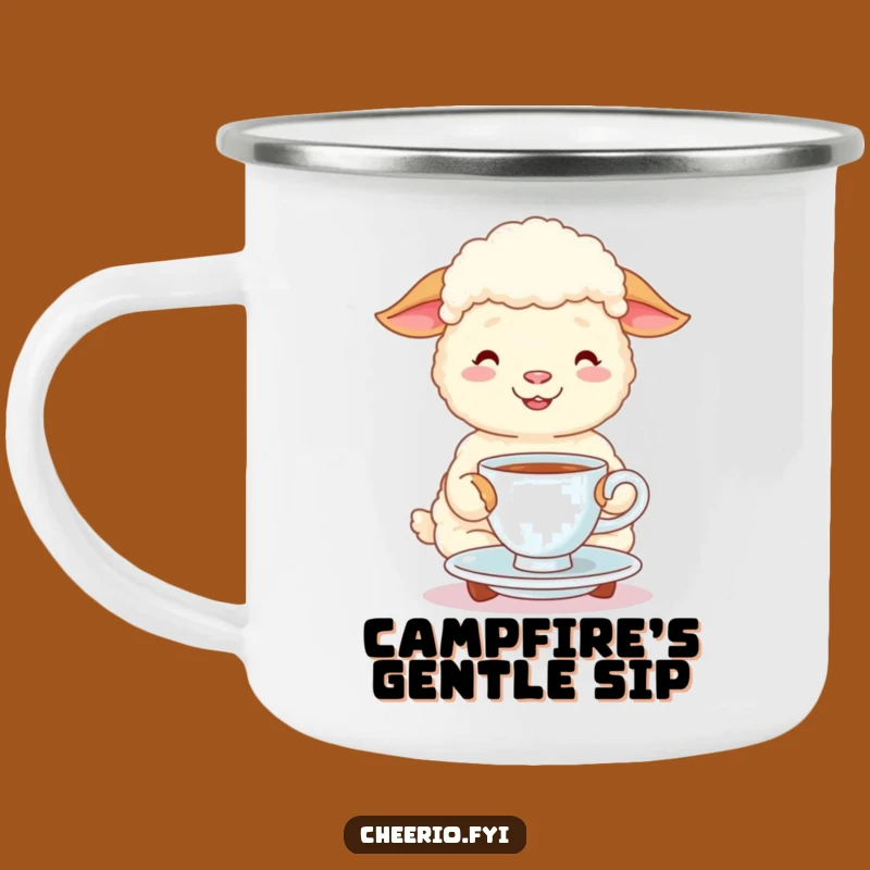 Funny Sheep Tea Time Camping Mug: Durable & Whimsical Outdoor Gift