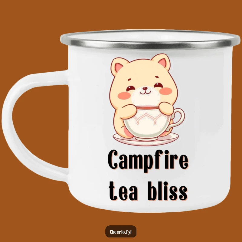 Funny Chubby Cat Camping Mug: Delightful Tea Adventures