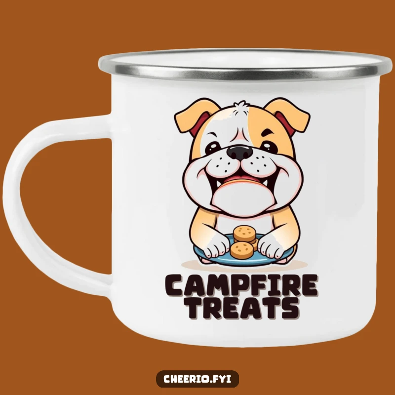 Funny Bulldog Biscuits Camping Mug - Durable Mischievous Drinkware