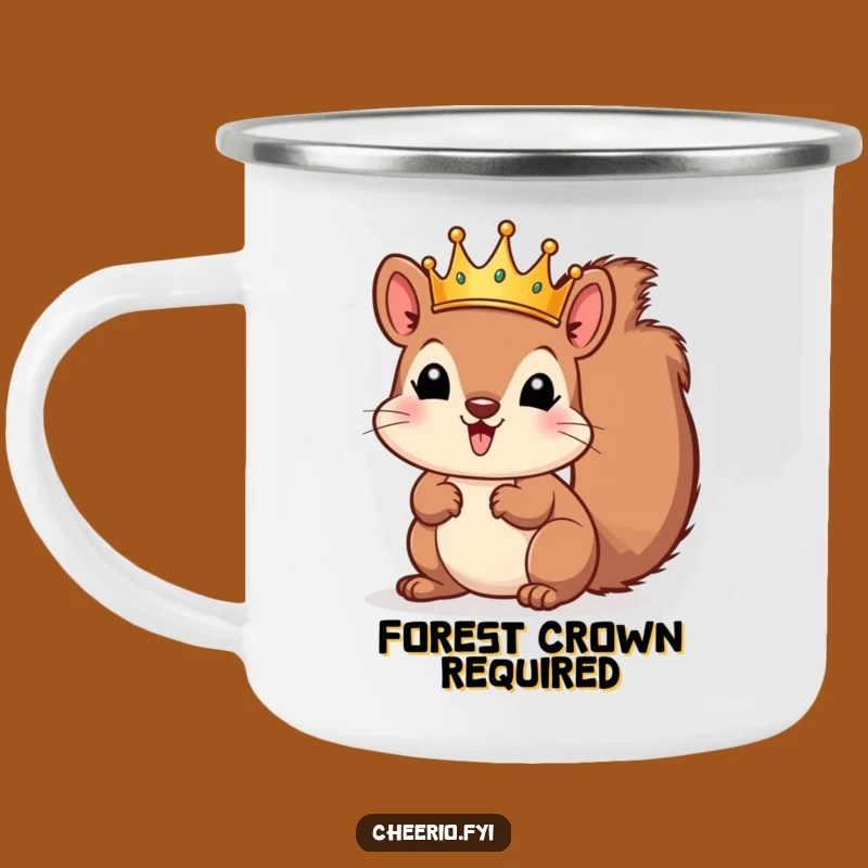 Funny Squirrel Crown Camping Mug - Durable and Hilarious Royal Outdoor Drinkware