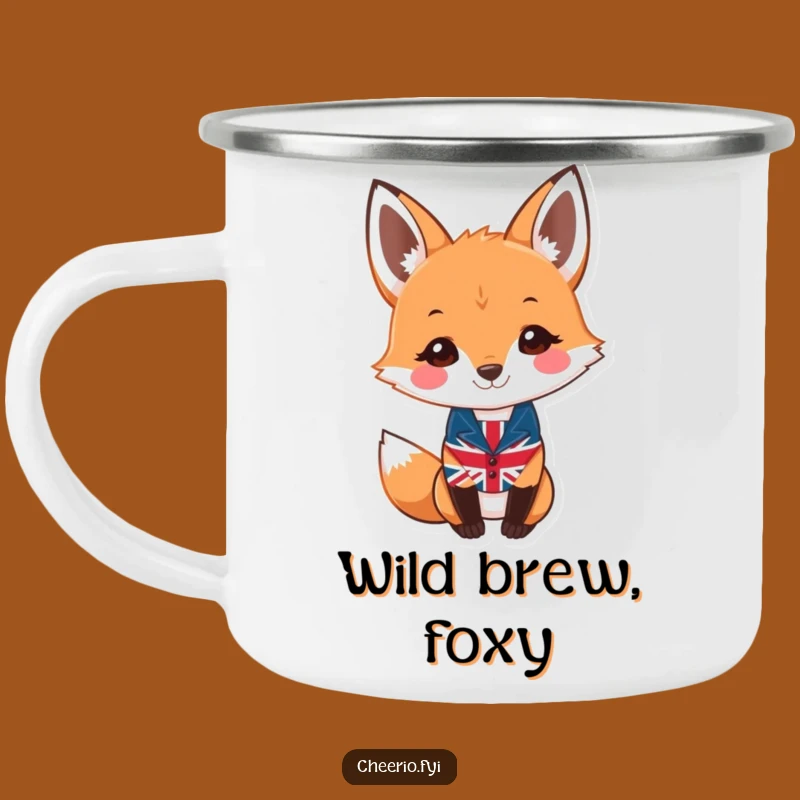 Funny Fox Union Jack Camping Mug - British Adventure Fuel