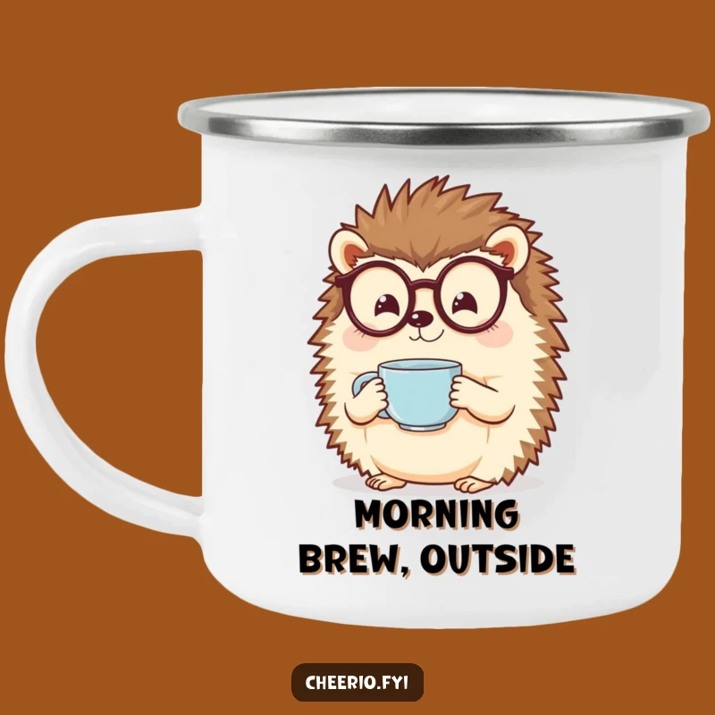Funny Hedgehog Camping Mug: Specs & Tea - Outdoor Comfort Gift