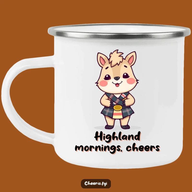 Funny Kilted British Animal Camping Mug: Scottish Adventure & Humor!