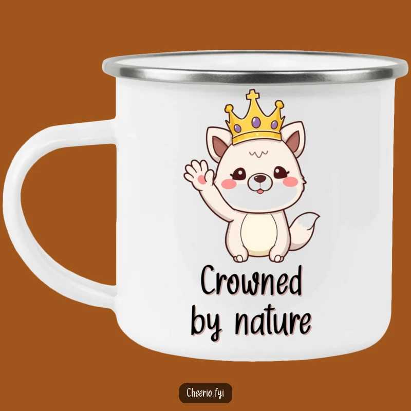 Funny Regal Animal Crown Wave Camping Mug: Royal Outdoor Humor, Great Gift for Campers