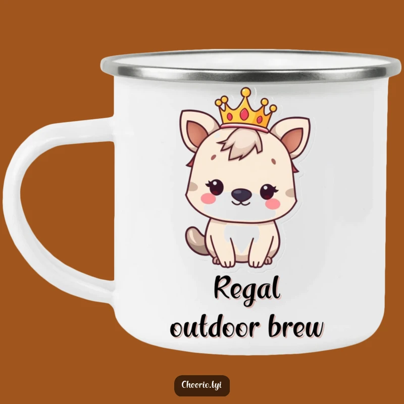 Funny Regal British Animal Crown Campfire Mug - Hilarious Royal Outdoor Gift