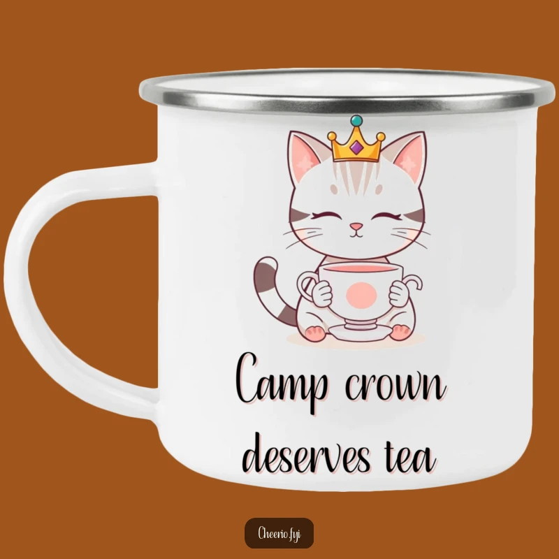 Funny Royal Cat Camping Mug: Crowned & Tea Gazing - Campfire Companion & Funny Gift