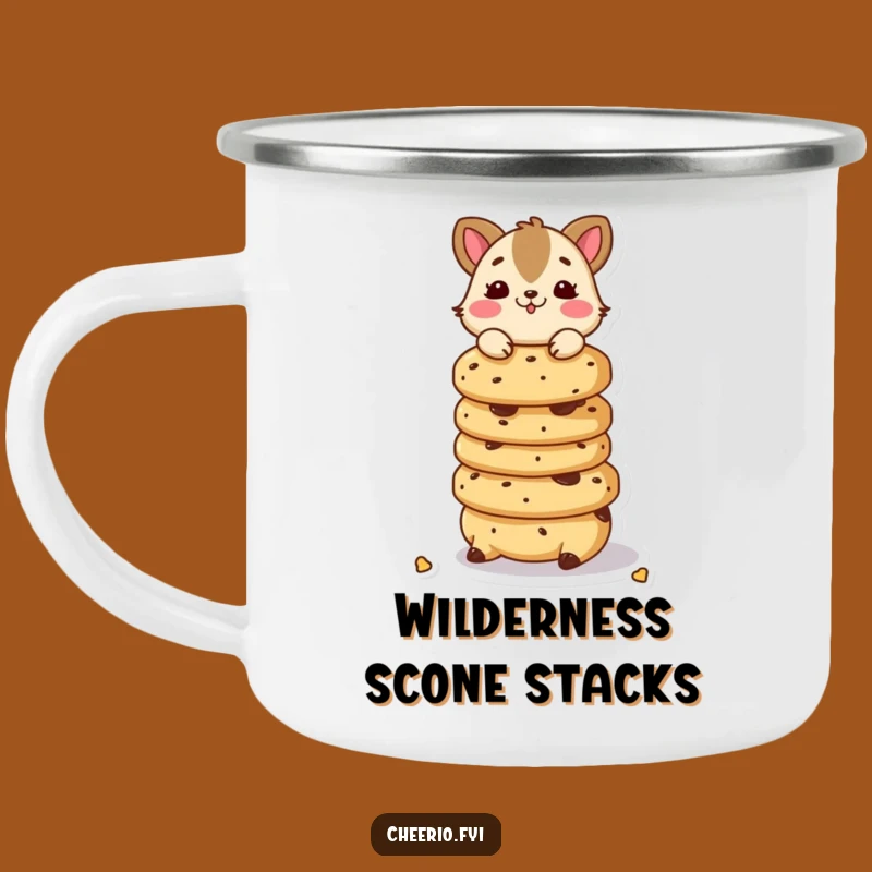 Funny Scone Balancing Animal Camping Mug: Durable Mug with Playful Character, Perfect Funny Gift