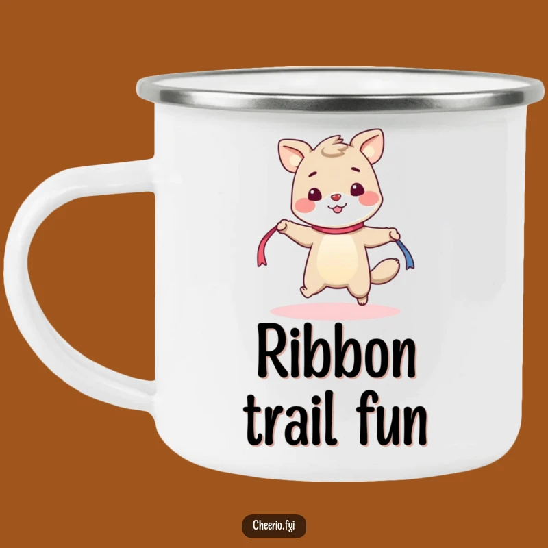 Funny Skipping Animal Camping Mug - Cheerful Ribbon Rope Outdoor Gift