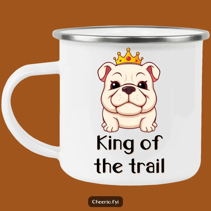 Funny Bulldog King Camping Mug - Royal Brews for Adventures