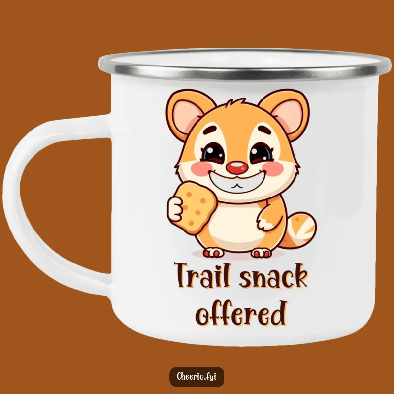 Funny Biscuit Mascot Camping Mug: Outdoor Grin, Adventure Treat Gift