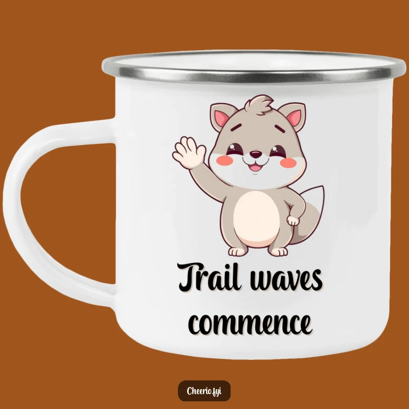 Funny Jaunty Wave Animal Camping Mug: Outdoor Smirk, Adventure Humor Gift
