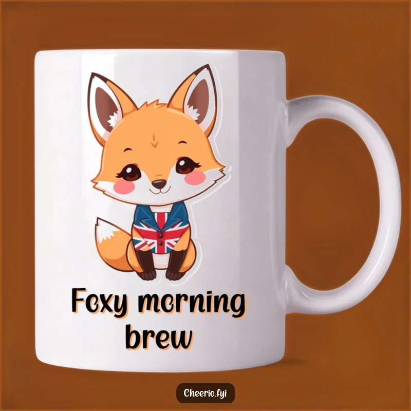 Funny Fox Union Jack Mug - Hilarious British Animal Gift