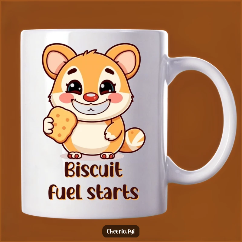 Funny Animal Biscuit Mug: Wide Grin Mascot, Treat Humorous Gift