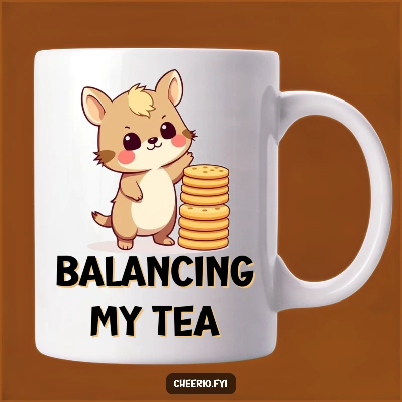 Funny British Animal Biscuit Stack Mug - Hilarious Tea Time Mishap Gift