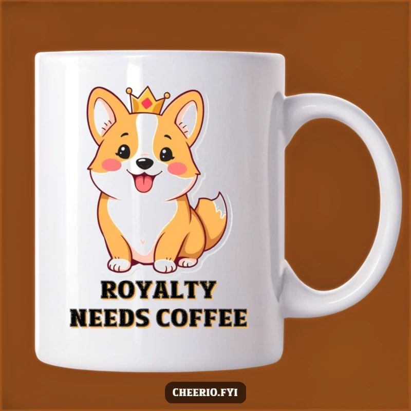 Funny Corgi Crown Mug - Hilarious Royal Dog Gift for Happy Owners