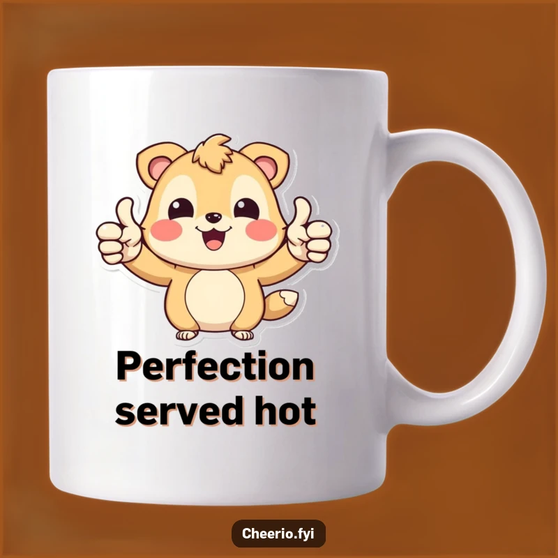 Funny Happy Bear Mug: Two Thumbs Up for Joyful Vibes Gift