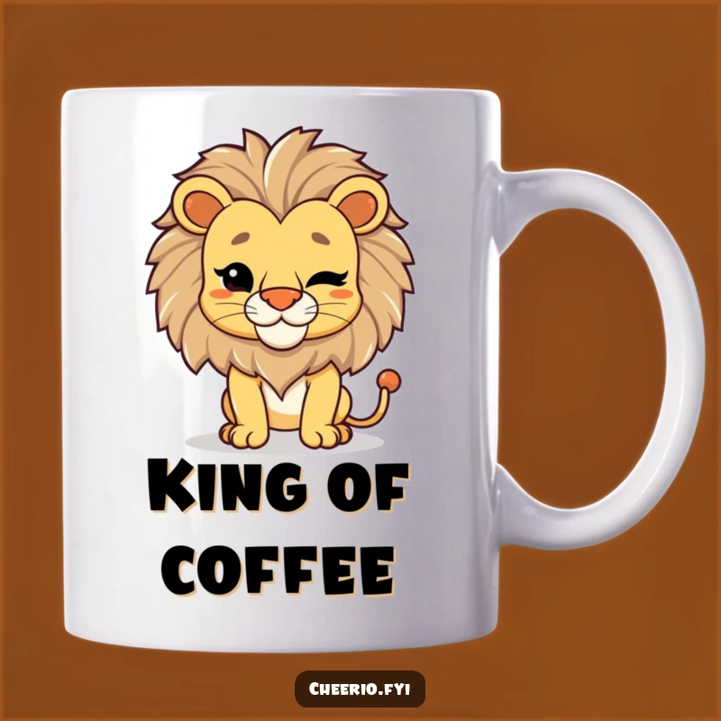 Funny Lion Wink Mug: Regal Charm and Playful Spirit Gift