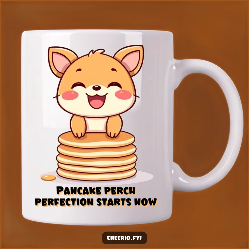 Funny Pancake Animal Mug: Joyful Grin & Stack - Perfect Funny Gift for Breakfast Lovers