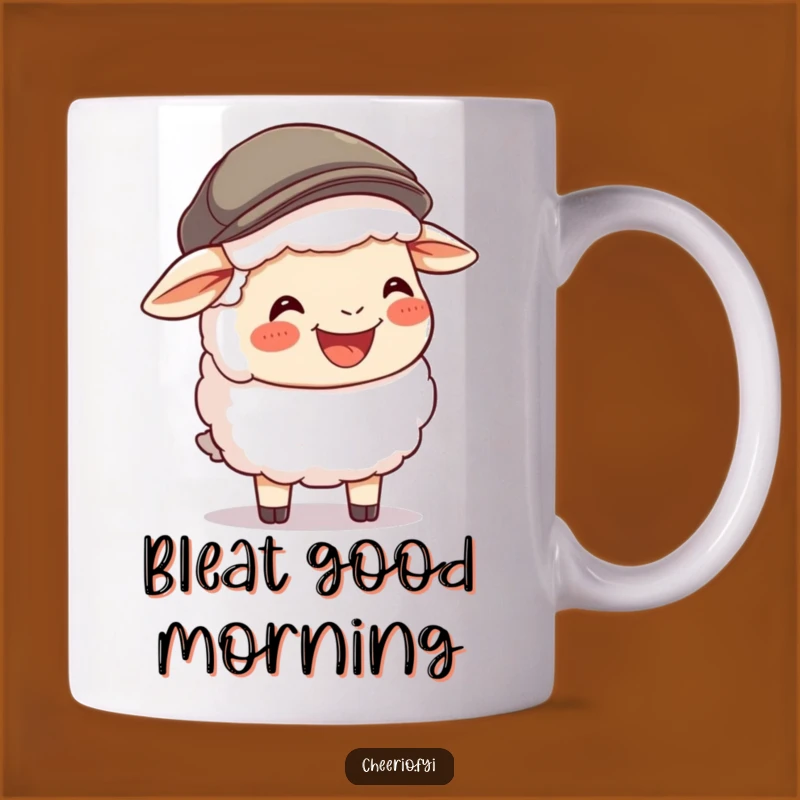 Funny Sheep Flat Cap Mug: A Joyful Laughing Friend Gift