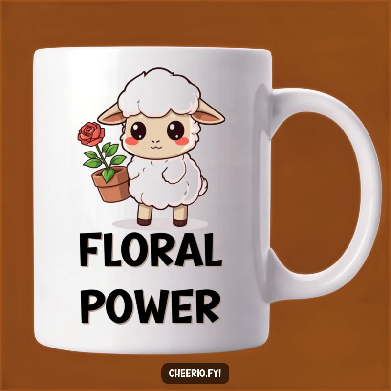 Funny Sheep Rose Mug - Determined Gardener Gift