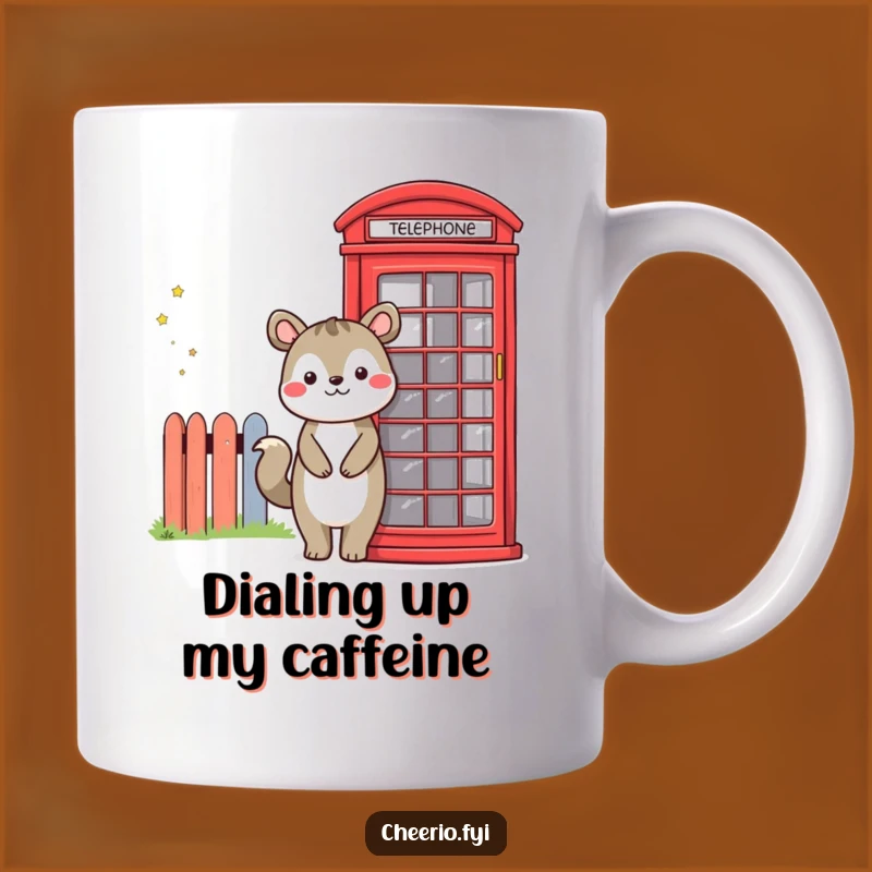 Funny Smiling Animal Phone Booth Mug, A Delightful Ceramic Gift Idea