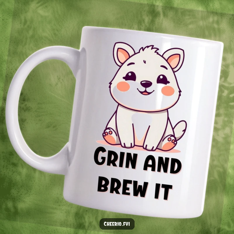 Cute animal with a friendly, welcoming grin, perfect for a humorous and cheerful gift.