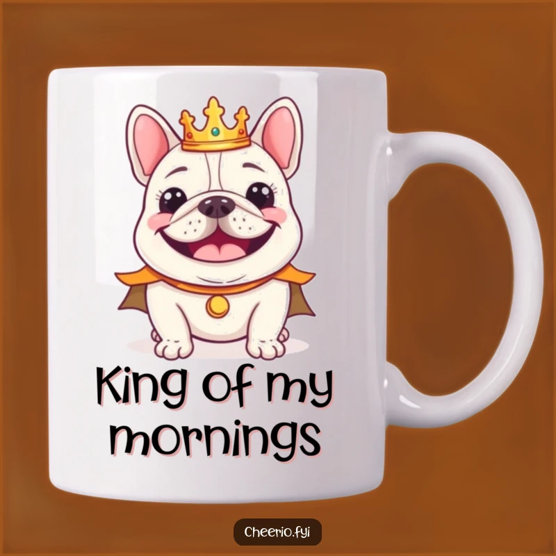 Funny Bulldog King Mug, Regal Smile Perfect Royal Gift