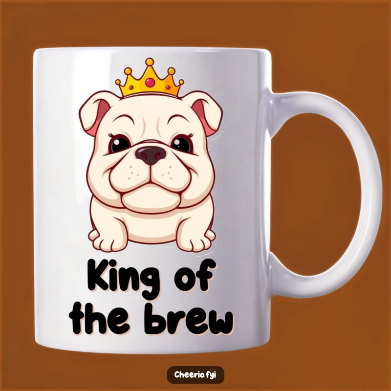 Funny Bulldog King Mug - Hilarious Royal Pup Gift for Dog Lovers