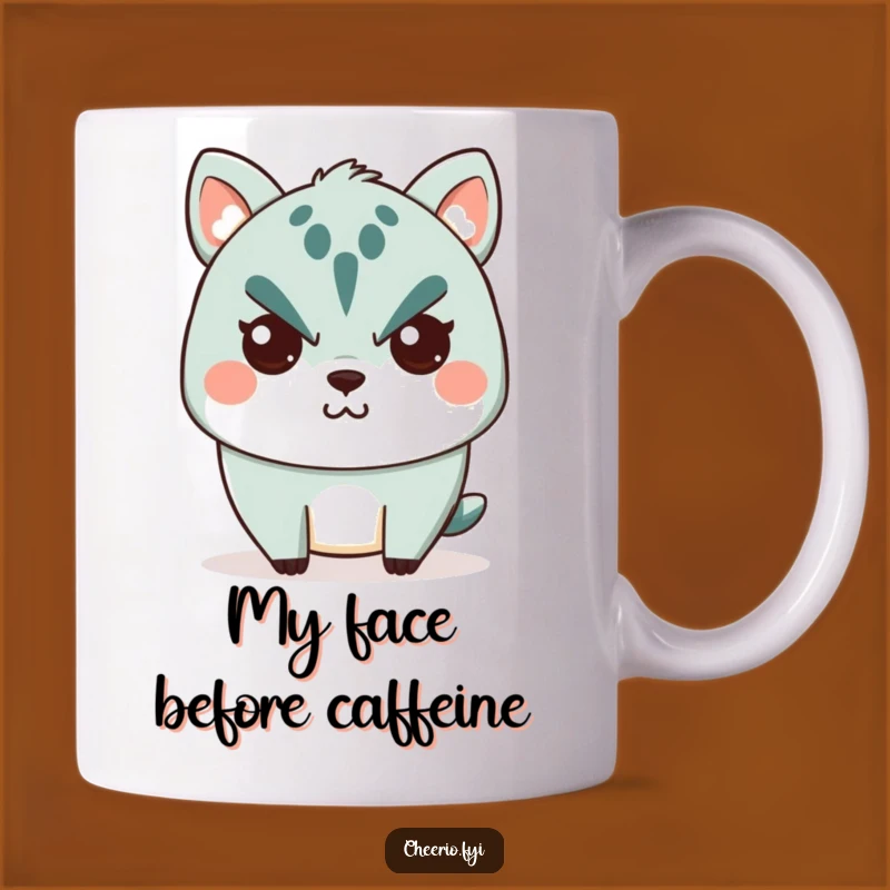 Funny Subtle Smile Mug: Cute Stern Animal Character Perfect Funny Gift Idea!