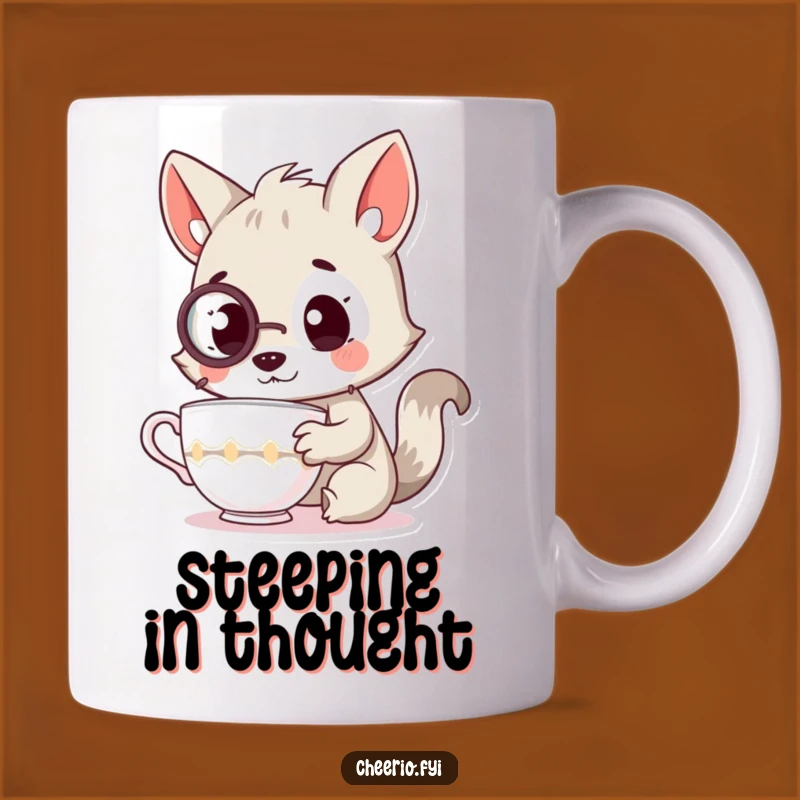 Funny Curious Animal Mug, Sophisticated Tea Time Gift for Intellects