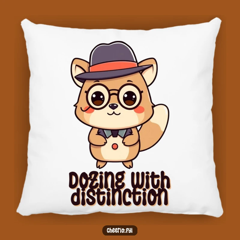 Funny Animal Monocle Curtsey Pillow: Comfy and Chic Humor, Ideal Cozy Gift