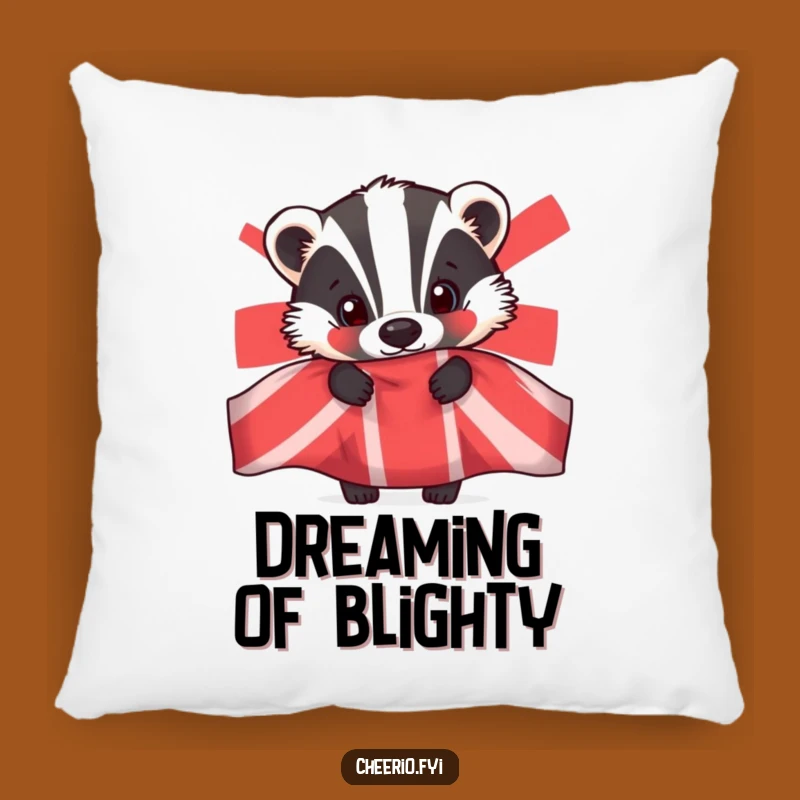 Funny Badger Union Jack Pillow: Cozy Comfort with a Peek-a-Boo Badger