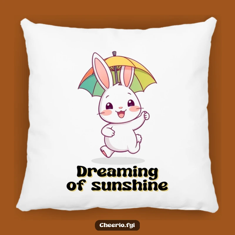 Funny Rabbit Umbrella Pillow: Cozy Comfort with a Hopping Rabbit & Tiny Umbrella