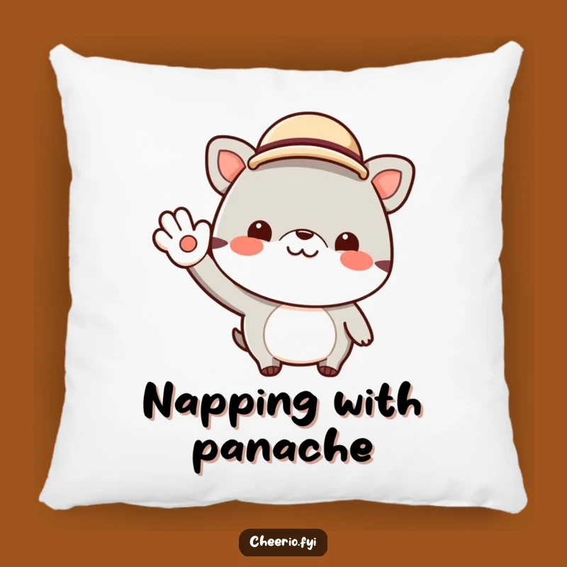 Funny Bowler Hat Animal Pillow - Cheerful Jaunty Accent