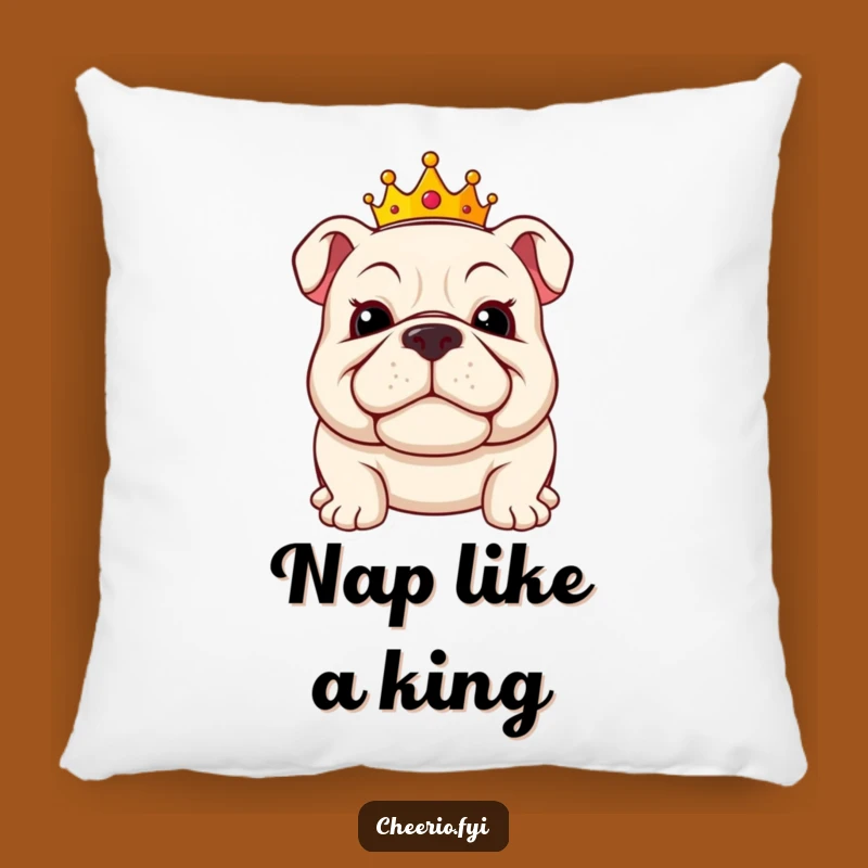 Funny Bulldog Pillow - Cozy Comfort with a Royal Grin