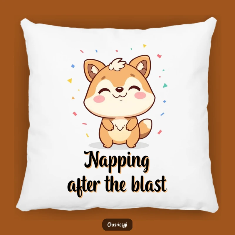 Funny Confetti Animal Pillow: Smirking Celebration - Cozy Fun & Funny Gift